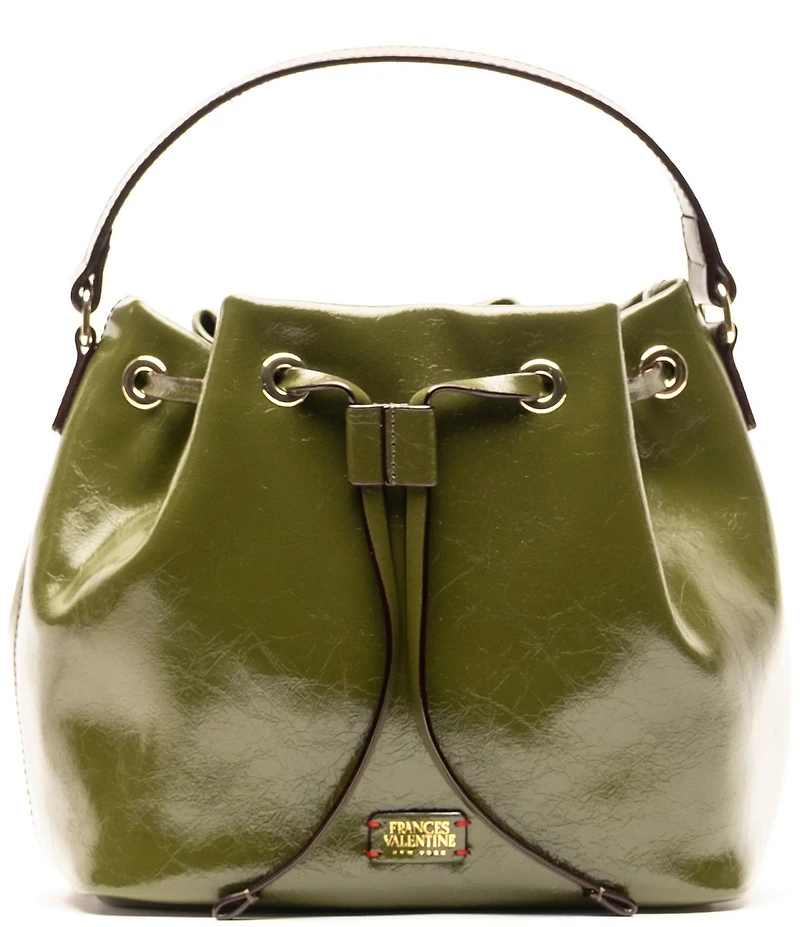 FRANCES VALENTINE Minnie Medium Crinkled Leather Bucket Bag