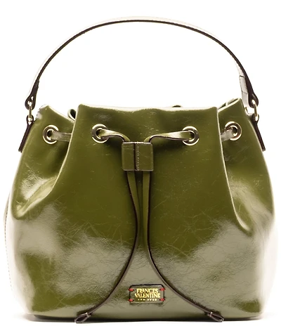 FRANCES VALENTINE Minnie Medium Crinkled Leather Bucket Bag