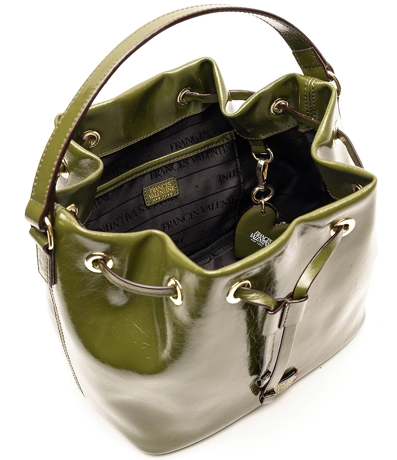 FRANCES VALENTINE Minnie Medium Crinkled Leather Bucket Bag