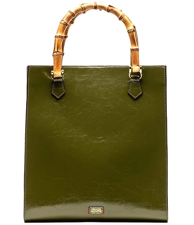 FRANCES VALENTINE Nan North South Bamboo Handle Tote Bag