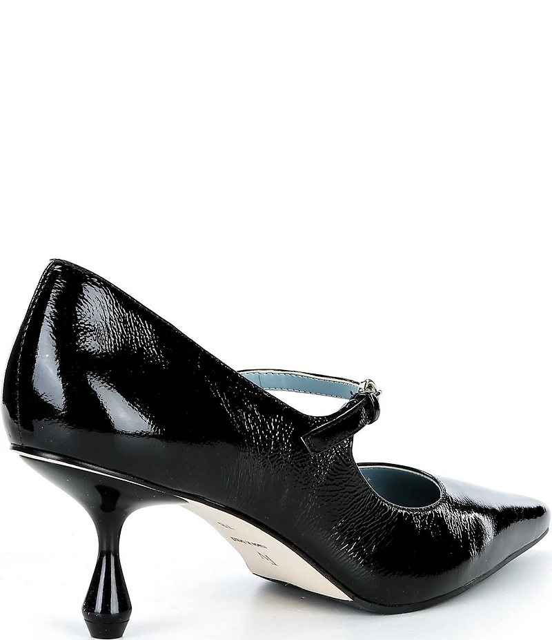 Frances Valentine Naomi Crinkle Patent Leather Mary Jane Pumps