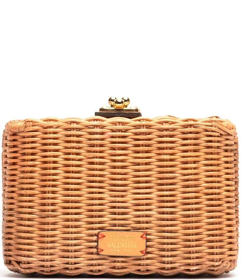 FRANCES VALENTINE Paige Wicker Box Chain Strap Clutch