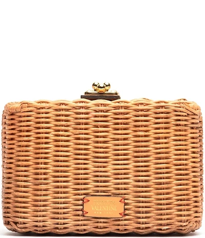 FRANCES VALENTINE Paige Wicker Box Chain Strap Clutch
