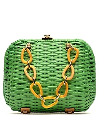 FRANCES VALENTINE Peony Wicker Hen Clutch