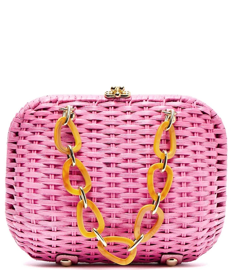 FRANCES VALENTINE Peony Wicker Hen Clutch