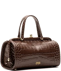 FRANCES VALENTINE Petit Michelle Crocodile Embossed Leather Satchel Bag