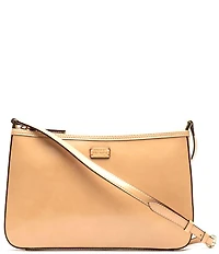 FRANCES VALENTINE Poppy Glazed Leather Crossbody Bag