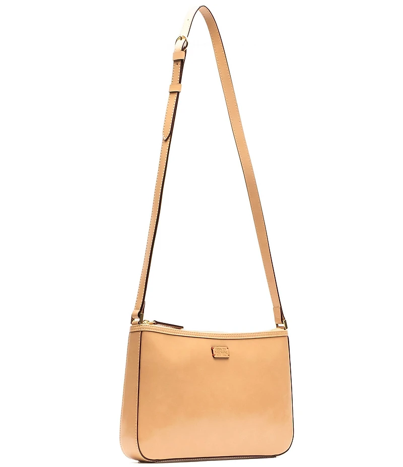 FRANCES VALENTINE Poppy Glazed Leather Crossbody Bag