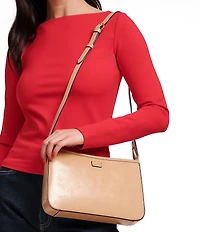 FRANCES VALENTINE Poppy Glazed Leather Crossbody Bag