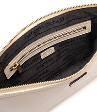 FRANCES VALENTINE Poppy Glazed Leather Crossbody Bag