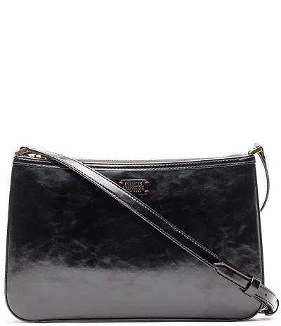FRANCES VALENTINE Poppy Glazed Leather Crossbody Bag