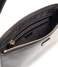 FRANCES VALENTINE Poppy Glazed Leather Crossbody Bag