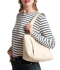 FRANCES VALENTINE Portia Crinkle Leather Satchel Bag