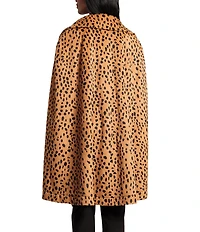 FRANCES VALENTINE Preston Faux Fur Cheetah Print Point Collar Cape