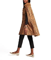 FRANCES VALENTINE Preston Faux Fur Cheetah Print Point Collar Cape