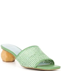 FRANCES VALENTINE Raffia Mesh Geodome Heel Slide Sandals