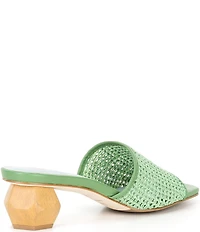 FRANCES VALENTINE Raffia Mesh Geodome Heel Slide Sandals