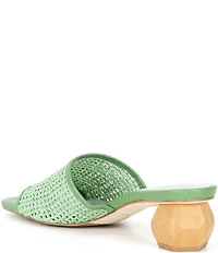FRANCES VALENTINE Raffia Mesh Geodome Heel Slide Sandals
