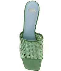 FRANCES VALENTINE Raffia Mesh Geodome Heel Slide Sandals