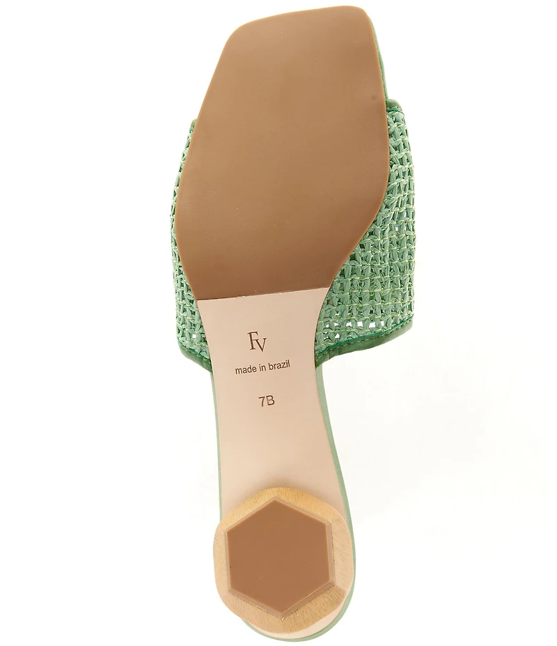 FRANCES VALENTINE Raffia Mesh Geodome Heel Slide Sandals