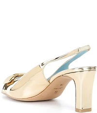 FRANCES VALENTINE Reese Mirrored Leather Slingback Bow Dress Sandals