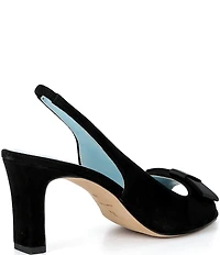 FRANCES VALENTINE Reese Suede Bow Slingback Peep Toe Pumps