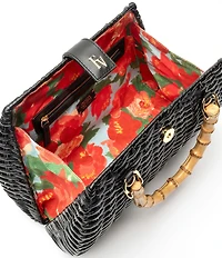FRANCES VALENTINE Rooster Wicker Basket Satchel Bag