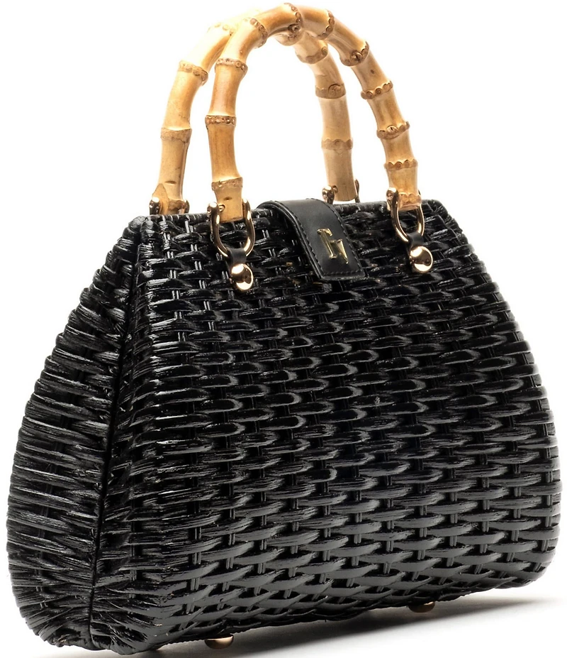 FRANCES VALENTINE Rooster Wicker Basket Satchel Bag