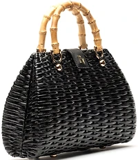 FRANCES VALENTINE Rooster Wicker Basket Satchel Bag