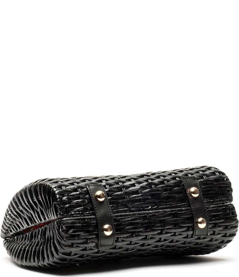 FRANCES VALENTINE Rooster Wicker Basket Satchel Bag