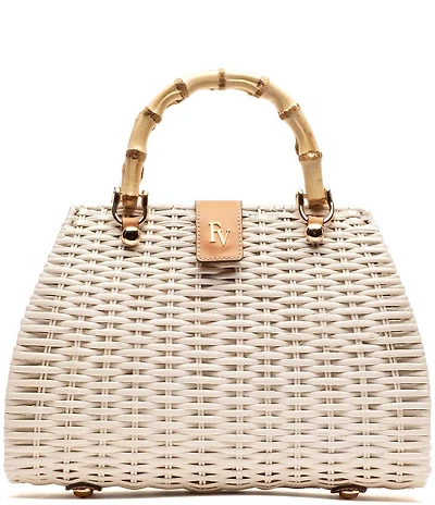 FRANCES VALENTINE Rooster Wicker Basket Satchel Bag