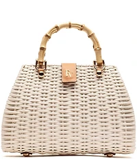 FRANCES VALENTINE Rooster Wicker Basket Satchel Bag