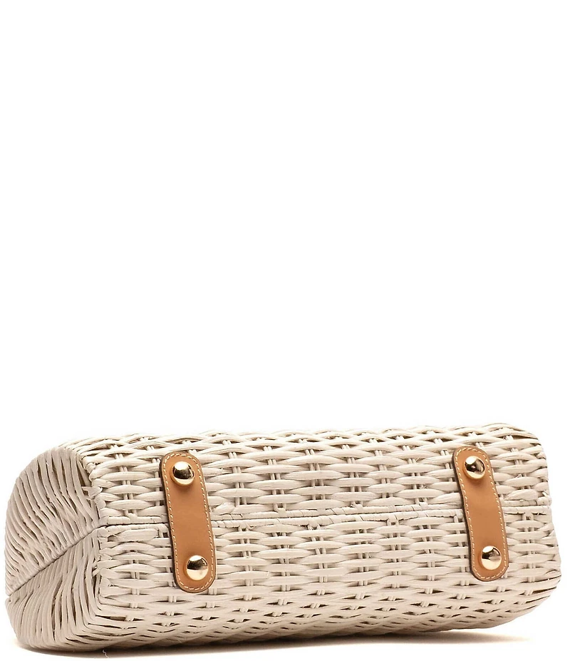 FRANCES VALENTINE Rooster Wicker Basket Satchel Bag