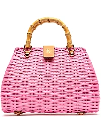 FRANCES VALENTINE Rooster Wicker Basket Satchel Bag