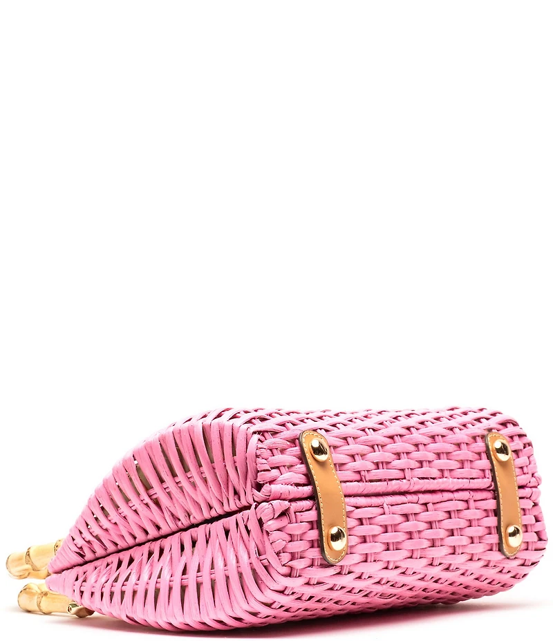 FRANCES VALENTINE Rooster Wicker Basket Satchel Bag