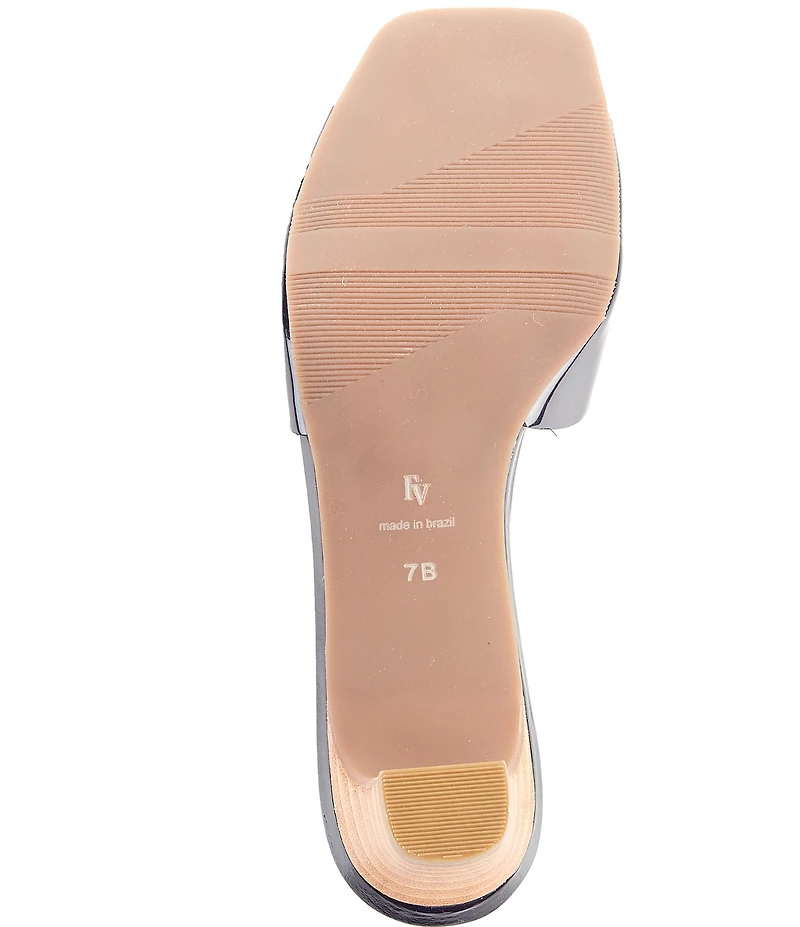 Frances Valentine Sandy Circle Patent Leather Slide Sandals