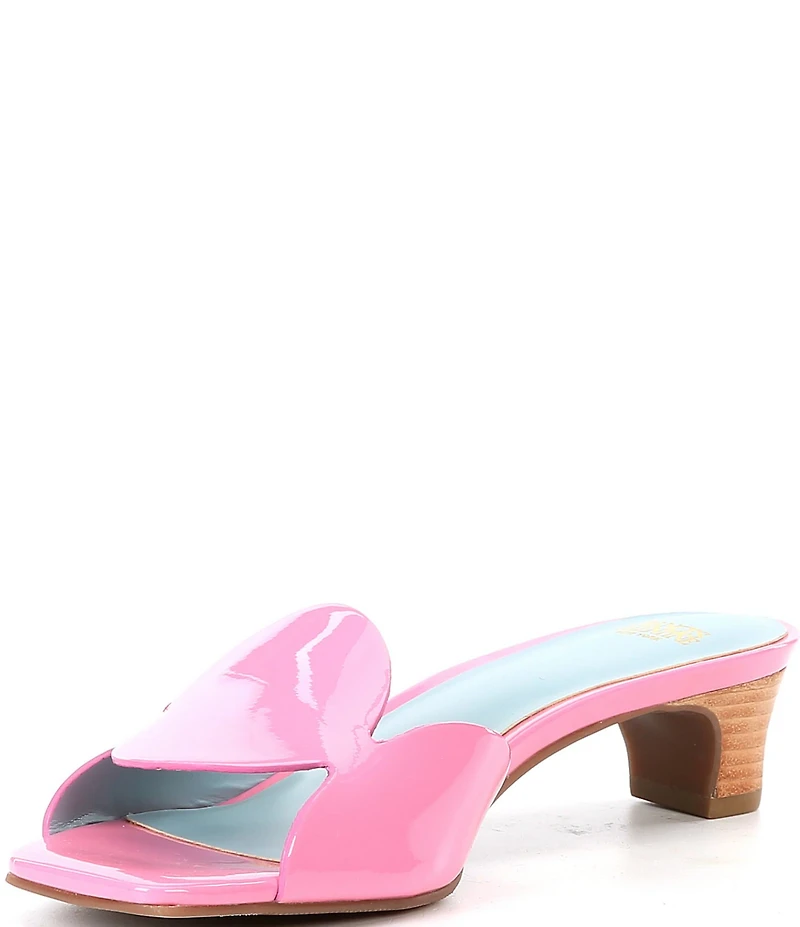 Frances Valentine Sandy Circle Patent Leather Slide Sandals