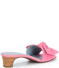 Frances Valentine Sandy Leather Bow Slide Sandals