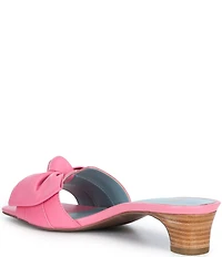 Frances Valentine Sandy Leather Bow Slide Sandals