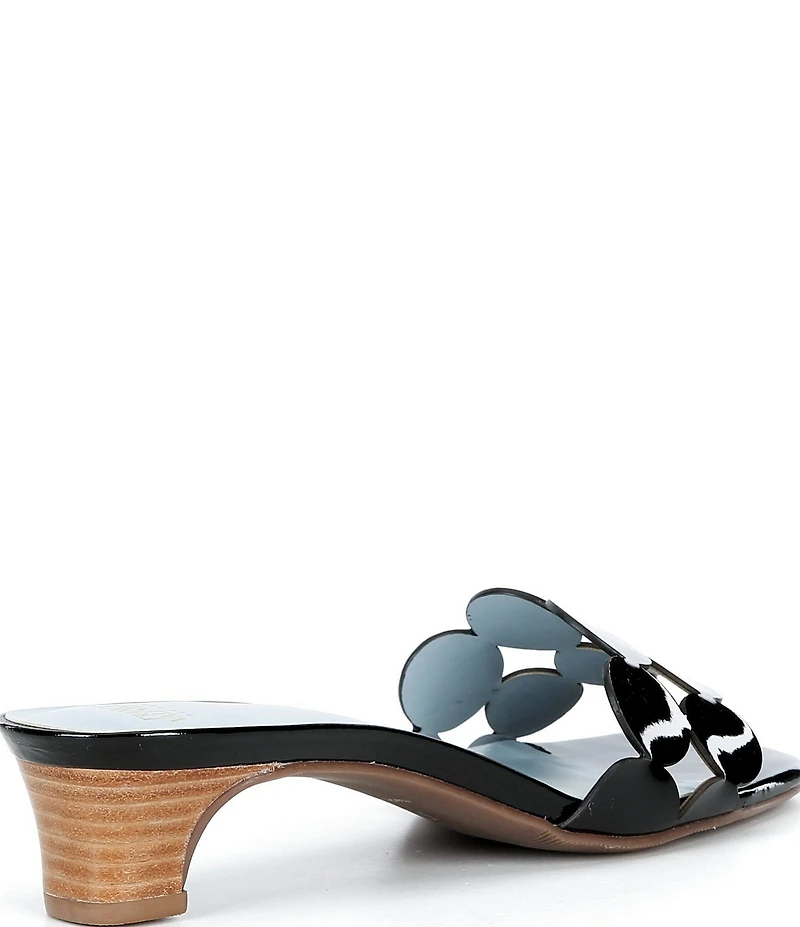Frances Valentine Sandy Patent Leather Circle Strap Slide Sandals