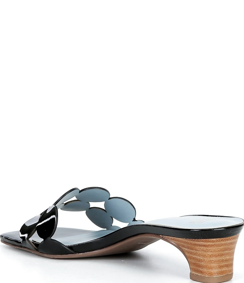 Frances Valentine Sandy Patent Leather Circle Strap Slide Sandals