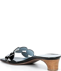 Frances Valentine Sandy Patent Leather Circle Strap Slide Sandals