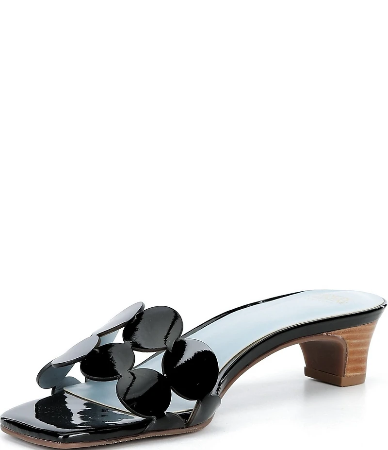 Frances Valentine Sandy Patent Leather Circle Strap Slide Sandals