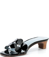 Frances Valentine Sandy Patent Leather Circle Strap Slide Sandals