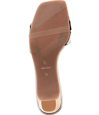 Frances Valentine Sandy Patent Leather Circle Strap Slide Sandals