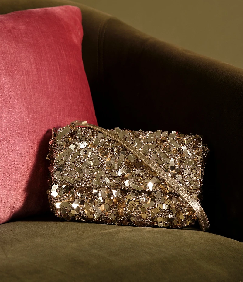 FRANCES VALENTINE Stardust Sequin Shoulder Clutch Bag