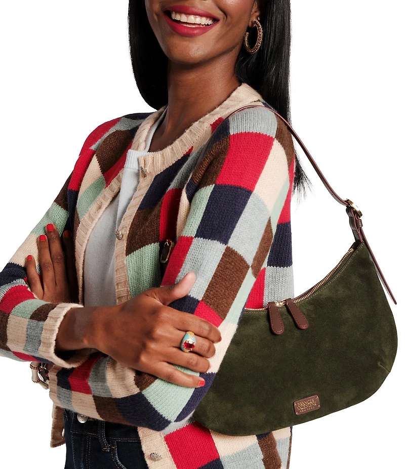 FRANCES VALENTINE Starr Suede Hobo Shoulder Bag