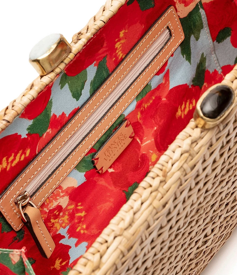 FRANCES VALENTINE Stella Resort Wicker Clutch Bag