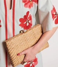 FRANCES VALENTINE Stella Resort Wicker Clutch Bag