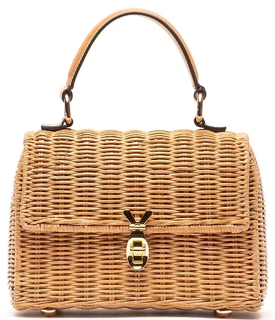 FRANCES VALENTINE Straw Bunny Basket Bag
